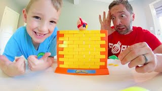 Father &amp; Son PLAY HUMPTY DUMPTY WALL GAME! / Don&#39;t Let Him Fall!!