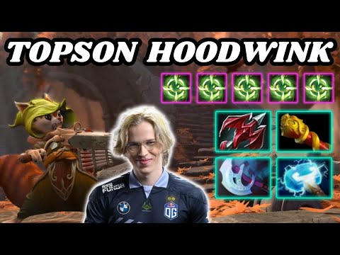 🔥 TOPSON Hoodwink Midlane Highlights 7.34c 🔥 Hitter Build Insane DAMAGE By Topson - Dota 2