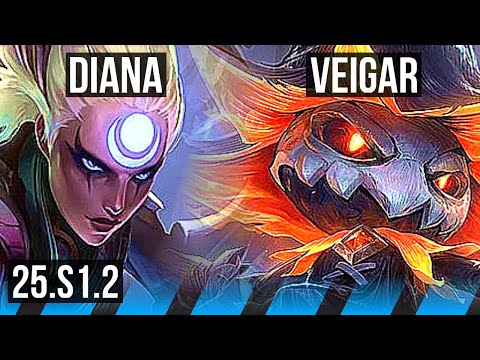 DIANA vs VEIGAR (MID) | KR Grandmaster | 25.S1.2