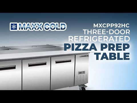 Maxx Cold MXCPP92HC 94" Refrigerated Pizza Prep Table w/ 3 Doors, 32 cu. ft. 6 image