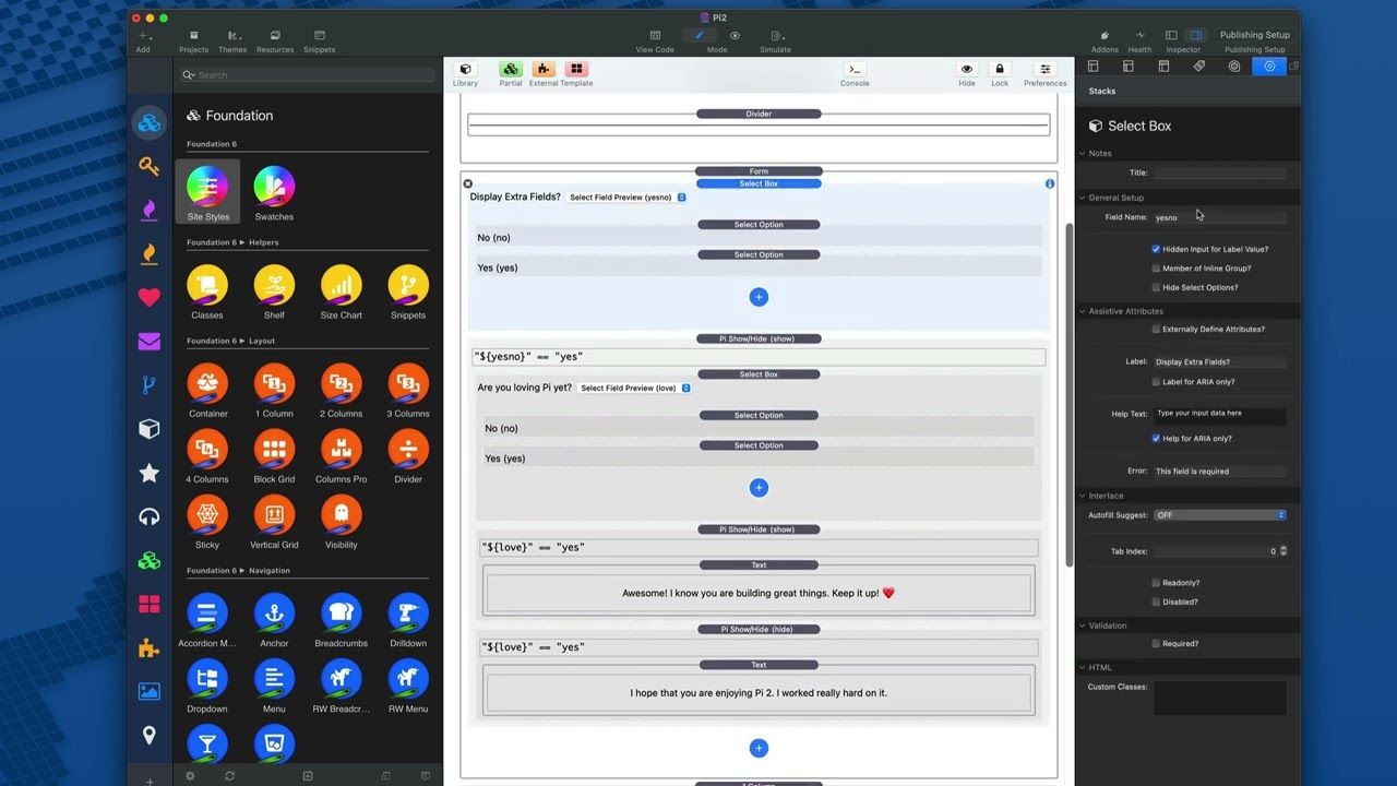 Pi Show/Hide Stack Overview