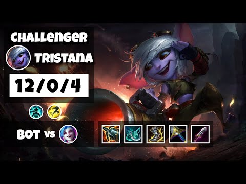 Tristana vs Jinx KOREAN Challenger BOT (12/0/4) - v11.6