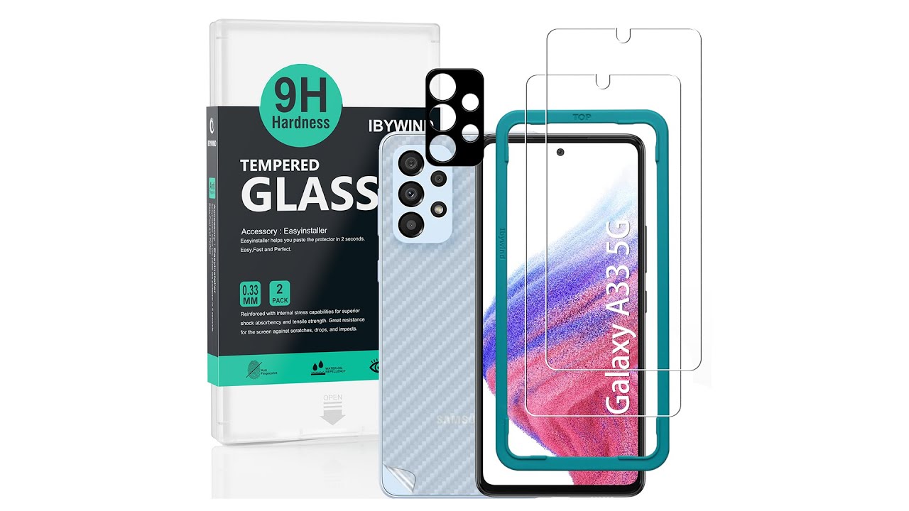 Samsung Galaxy A33 5G Tempered glass ibywind Protector & Easy Install Kit & Camera Lens Protector