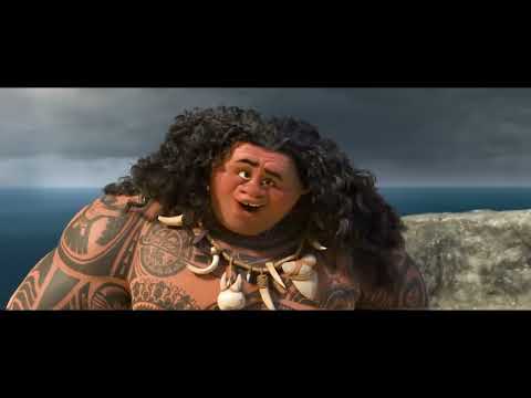 Trailer montage: ancestor canoes and star lines over the Pacific tied to 'We Know the Way'