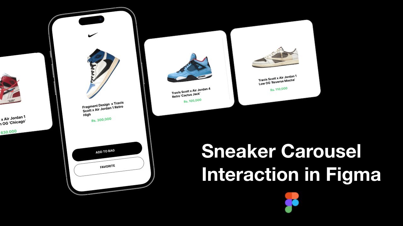 Sneaker Carousel Interaction in Figma | Design | UI | Nike | SNKRS |