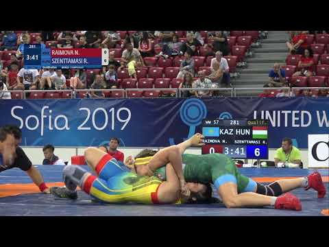 Qual. WW - 57 kg: N. RAIMOVA (KAZ) v. R. SZENTTAMASI (HUN)