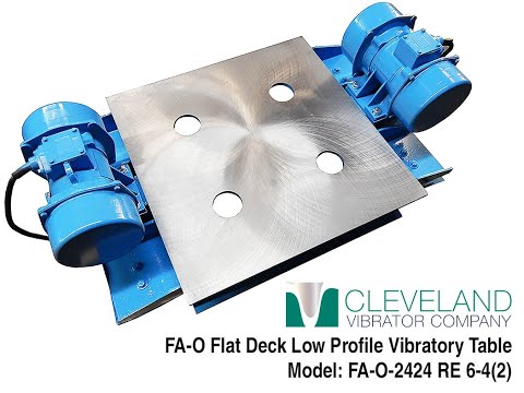 Flat Deck Low Profile Vibratory Table to Settle & Compact Powder - Cleveland Vibrator Co.