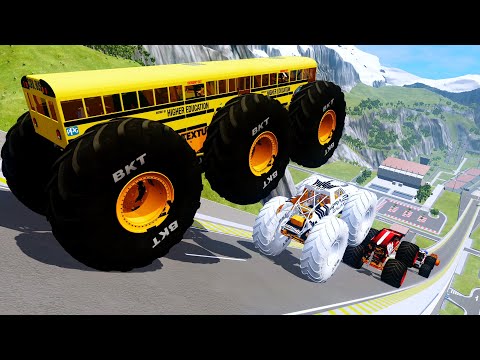 Epic High Speed monster trucks jumps stunts & crashes #080 | BeamNG Drive