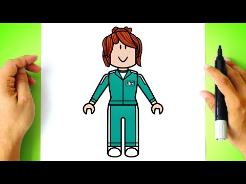How to DRAW BACON GIRL - Squid Game Outfit - Roblox Drawing