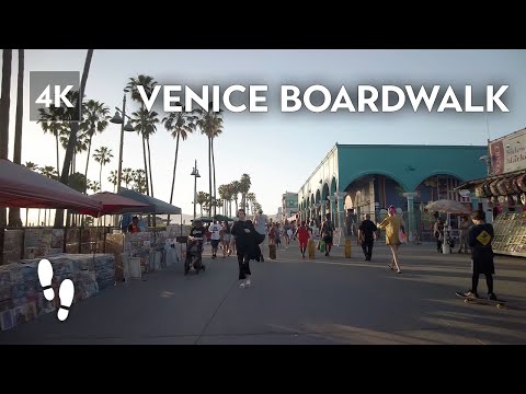 Sundown Venice Beach - Part 1  🌅  Walking the Venice Boardwalk [4K]