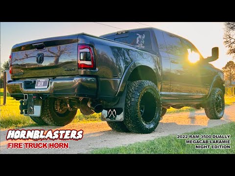 I Put a Fire Truck Horn on my 2022 Ram 3500 Dually!! || Hornblasters Safety Horn || Megacab Laramie