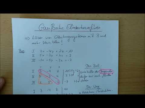 Gleichungssystem mit 3 Variablen   Gaußsches Eliminationsverfahren