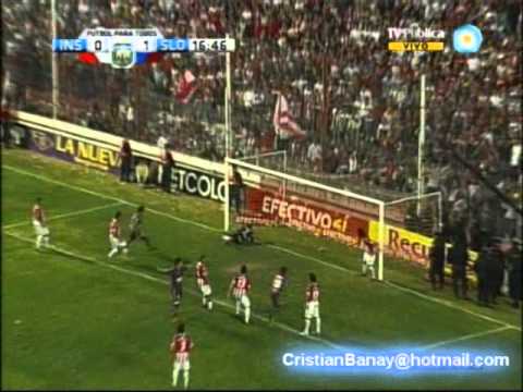 Instituto 0 San Lorenzo 2  Promocion Ida 2012 Los goles de Carlos Bueno (Audio Radio La Red )