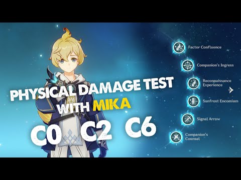 Physical DMG Test with C0 Eula, Raiden, Zhongli, & Mika (C0, C2, and C6) | Genshin Impact