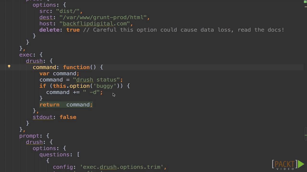 Introducing Grunt: The JavaScript Task Runner : Run a Basic CLI Command | packtpub.com