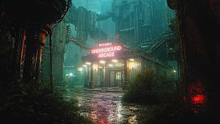 Late Night at Deckard’s Underground Arcade | Rainy Blade Runner Ambience (8 Hours)