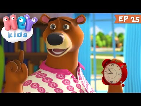 10 Prieteni 🐰 Ceasul Deșteptător - Desene animate cu ursul | HeyKids