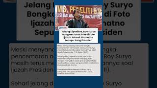 Roy Suryo Sebut Foto di Ijazah Bukan Jokowi Tapi Dumatno Budi Utomo, Sepupu Sang Presiden