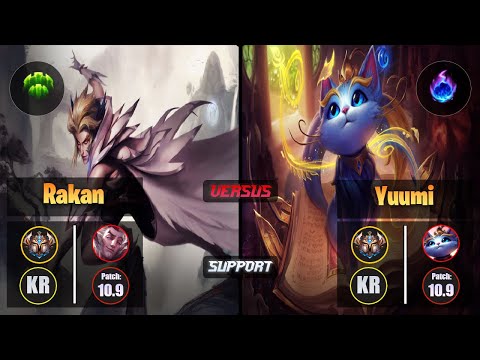 Challenger RAKAN [Guardian] (Support) VS  YUUMI - Challenger KR Patch 10.9