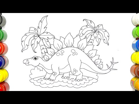 Stegosaurus dinosaur coloring @KiddosColorverse #youtube #youtubekids #fun #art #youtubevideo