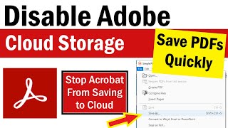 How to Disable Cloud Storage | Disable Adobe Cloud | How To Stop Acrobat Pro DC From Saving to Cloud