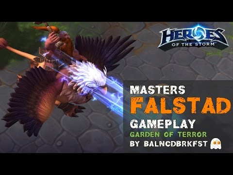 Heroes of the Storm Ranked Gameplay - Falstad Aggro Gust Build - Garden of Terror
