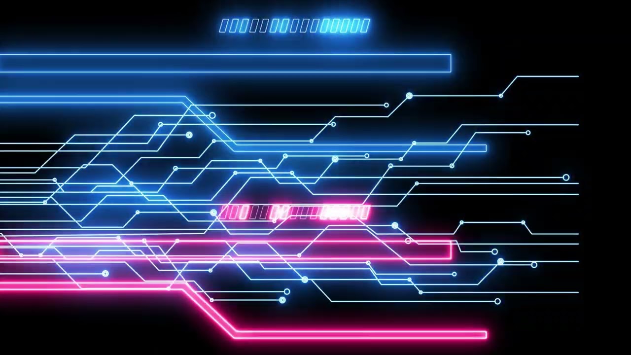 4K Futuristic Circuit Board with Moving Electrons - Motherboard Chipset Technology Background Video