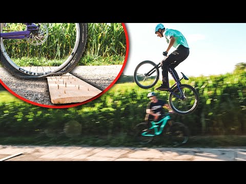Flat Tire Long Jump Challenge - MTB NAGELBRETT CHALLENGE! 3