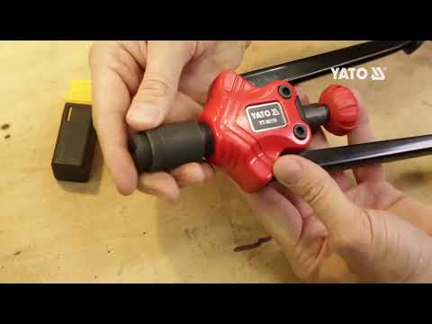 Заклепочник YATO двуручный, гвинты М4-М8, 360мм, 46 деталей в наборе