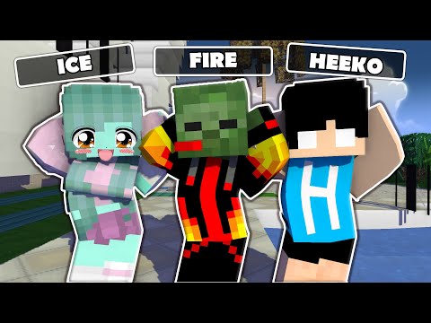 ICE ZOMBIE GIRL, FIRE ZOMBIE BOY, HEEKO CHICKEN WING MEME | MINECRAFT ANIMATION