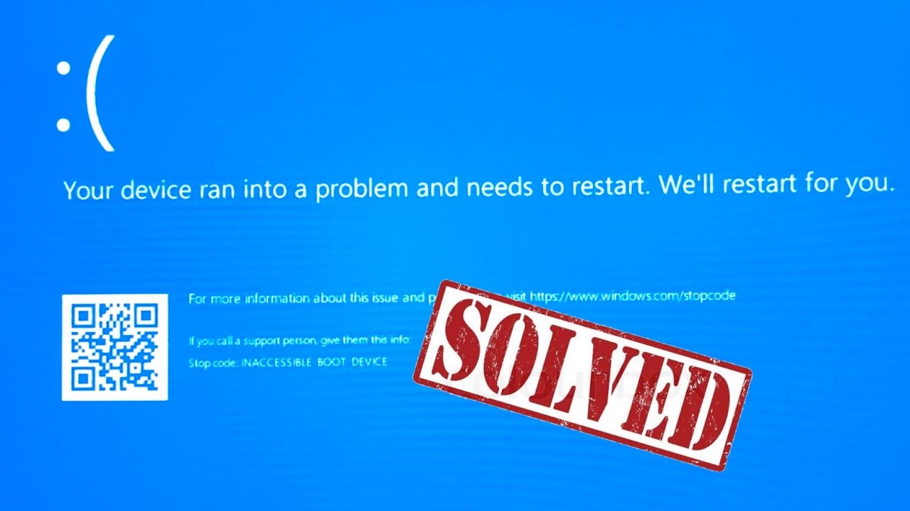 How to Fix Your device ran into a problem and needs to restart. We'll restart for you