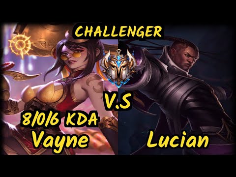 SKT T1 Teddy (VAYNE) vs LUCIAN - 8/0/6 KDA BOTTOM ADC CHALLENGER GAMEPLAY - KR