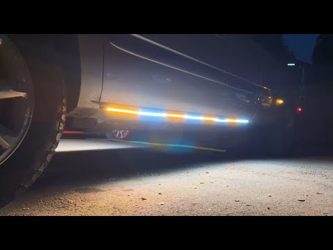 XRIDONSEN 2PCS 70 inch Truck Running Board Lights Amber White Strobe Lights Strip