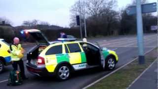 preview picture of video 'air ambulance at rtc involving 14yr old @ madeley in telford, uk.'