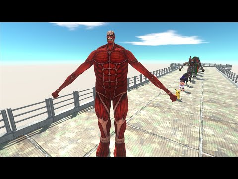 COLOSSAL TITAN DEATH FALL - Animal Revolt Battle Simulator