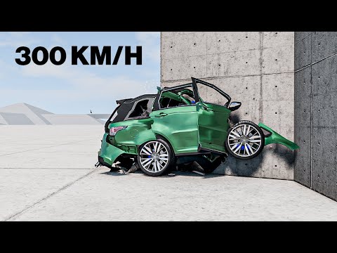 Range Rover Sport vs Wall 300 KM/H - BeamNG.Drive