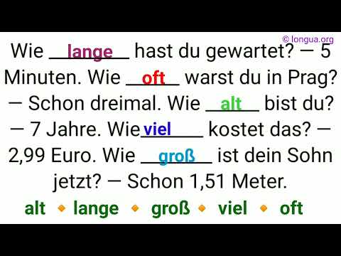 Questions, question words, W-questions, how, how old, how long, how big, how much, how many, how ...