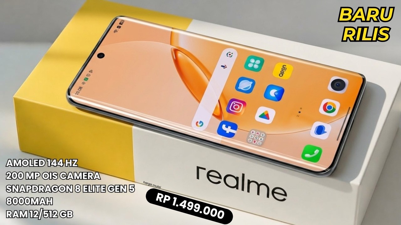 BARU SAJA DIRILIS‼️8000MAH, RAM 12/512GB - HP REALME TERBARU MEI 2026
