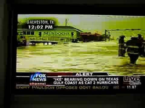 Geraldo Rivera Falling on Fox News (Hurricane Ike)