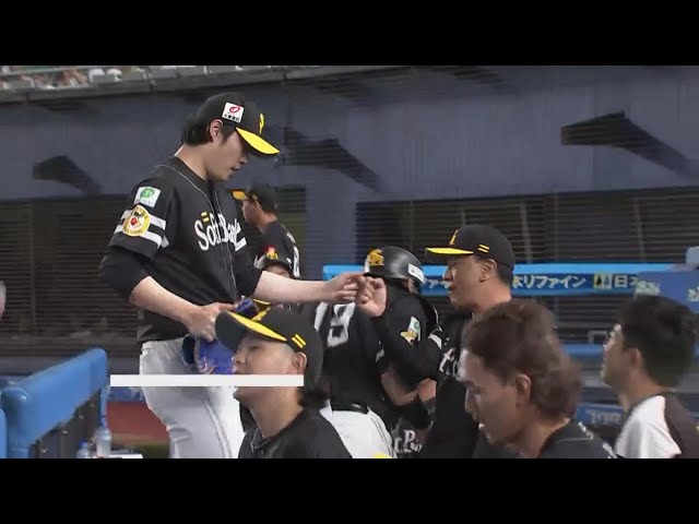 【8回裏】ピンチで踏ん張った!! ホークス・松本裕樹 一打逆転の場面を無失点に抑える!!  2023年9月24日 千葉ロッテマリーンズ 対 福岡ソフトバンクホークス