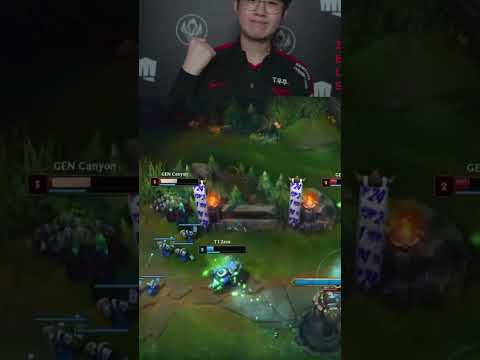 "T1 Zeus Survives 3v1 Dive vs GEN" #leagueoflegends #t1 #worlds2024