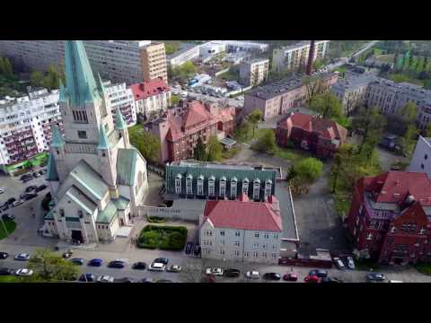 Kościół św. Augustyna, Wrocław –  ul. Sudecka,  widok 360, dron 4K