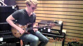 Video thumbnail for PRS Studio Amber Black 10 Top V12 Finish: Testing123reviews @ Guitar Guitar Epsom by Josh Wibaut