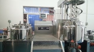 preview picture of video 'vacuum homogenizing mixing machinery touch screen hydraulic lifting vacuum mixer emulsifier factory'