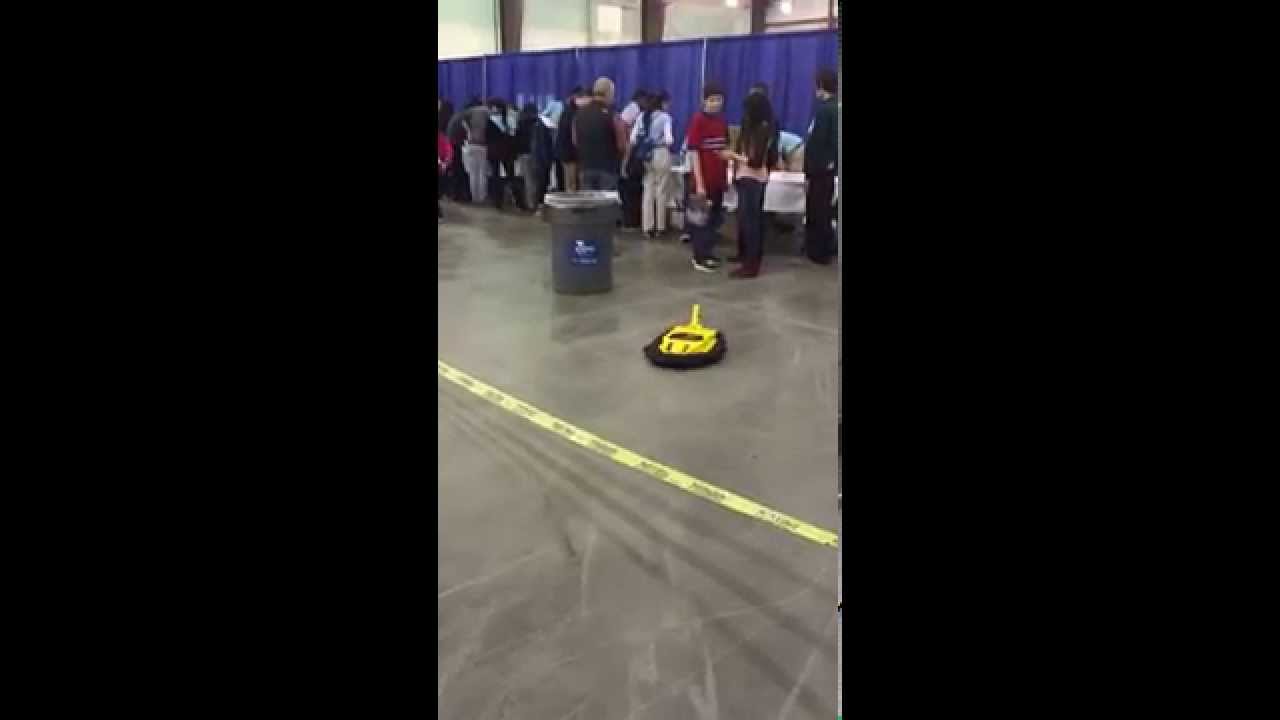 Demonstration of Will's scratch built rc hovercraft at Tulsa STEMExpo.