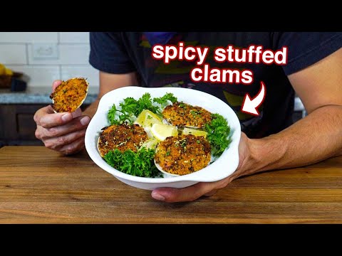 super delicious spicy ITALIAN STUFFED CLAMS