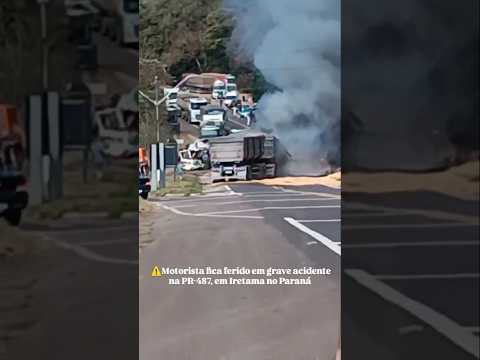 Acidente entre caminhões mobiliza socorro em Iretama, no Paraná