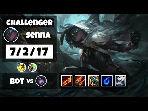 Senna Gameplay Challenger Replay S11 - 11.8 Bot Lane (7/2/17) - BR