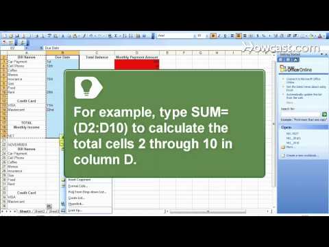 Part of a video titled How to Create a Budget in Excel - YouTube