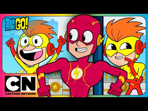 ⚡️The Flash is TOO Fast 🏃‍♂️| Flash & Kid Flash Best Moments | Teen Titans Go | Cartoon Network Asia